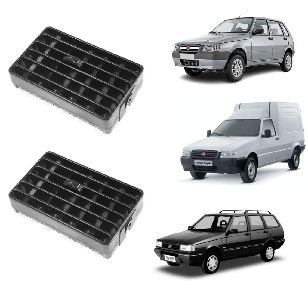 PAR DIFUSOR DE AR LATERAL COM ALETAS UNO 1995 ATÉ 2009 ELBA PREMIO 1984 ATÉ 1996 ESQUERDO DIREITO
