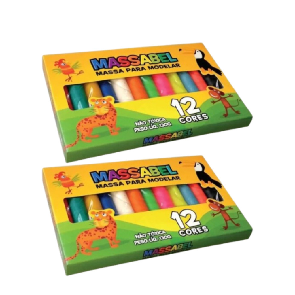 Kit com 2 Massinhas para Modelar 130GR 12 Cores em Oferta na Shopee
