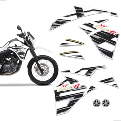 Adesivo Para Yamaha Xt 660r 2015/2018 Moto Branca + Emblema