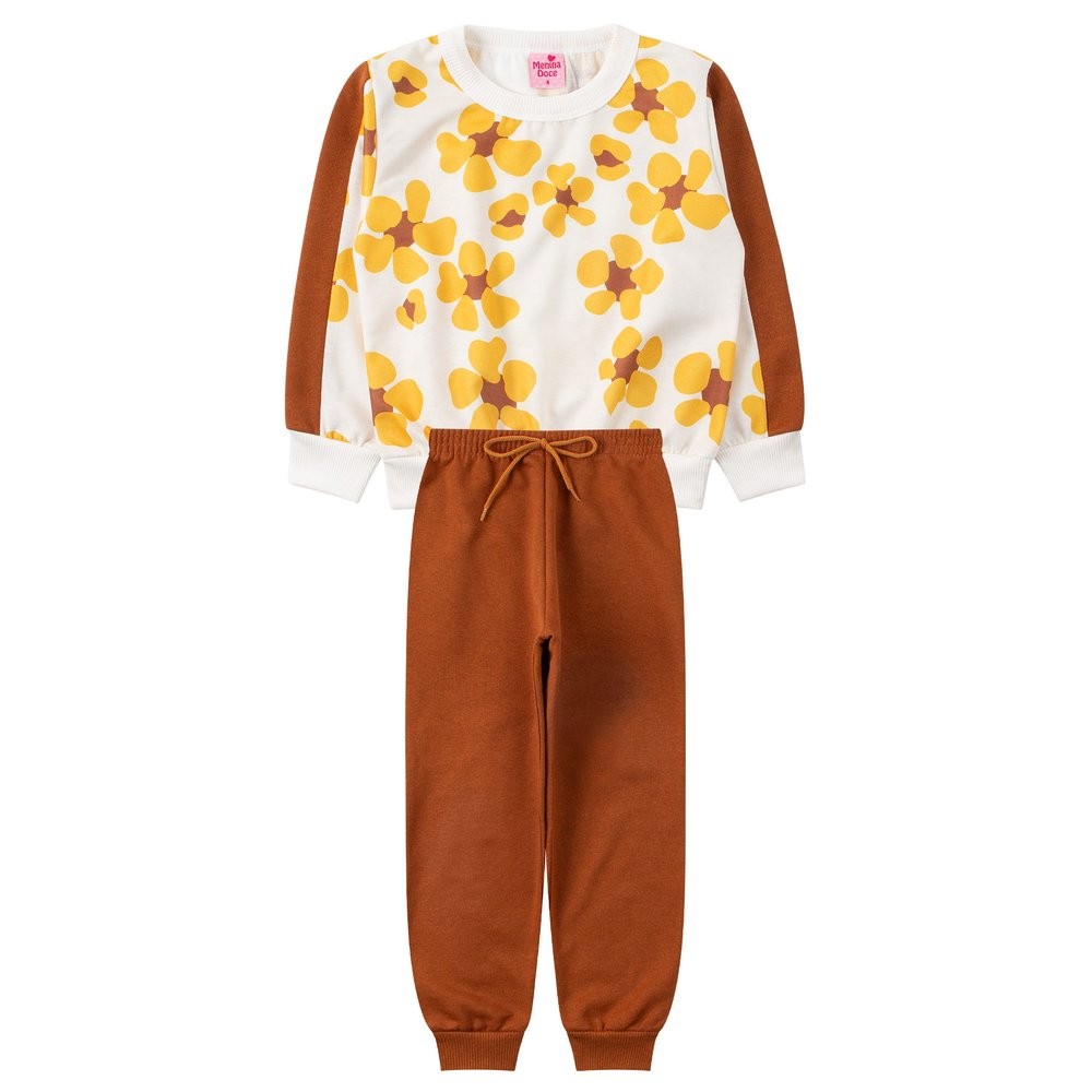 Conjunto Infantil Feminino Moletom Sublimado Peluciado/Moletom Peluciado Pretty - Menina Doce