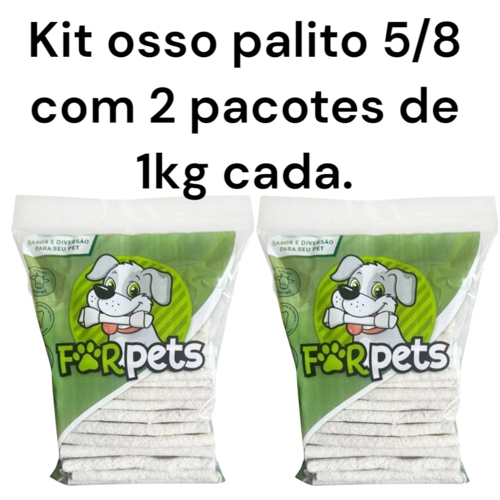 OSSO PALITO NATURAL 5/8 KIT COM 2 PACOTES