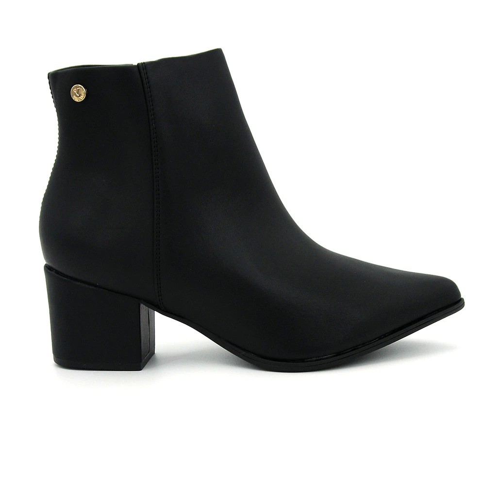 Bota Via Uno Cano Curto Bico Fino Salto Bloco 828011