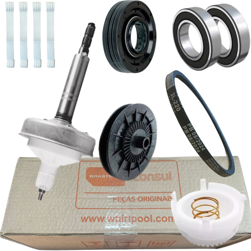 Kit Mecanismo Eixo Curto Brastemp Bwq24 Bwl11 Bwl09 Bwf24 Bwf22 Bwq24 Bwf08 Bwm06 Bwq06 Bwq07 Poli V em Oferta na Shopee