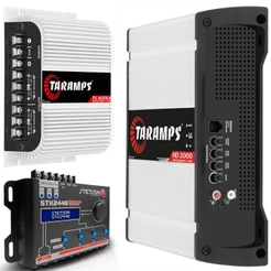 Módulo Amplificador Taramps TS400x4 400W + HD3000 3000W 1 Canal 4 Ohms + Processador STX2448 4 Vias