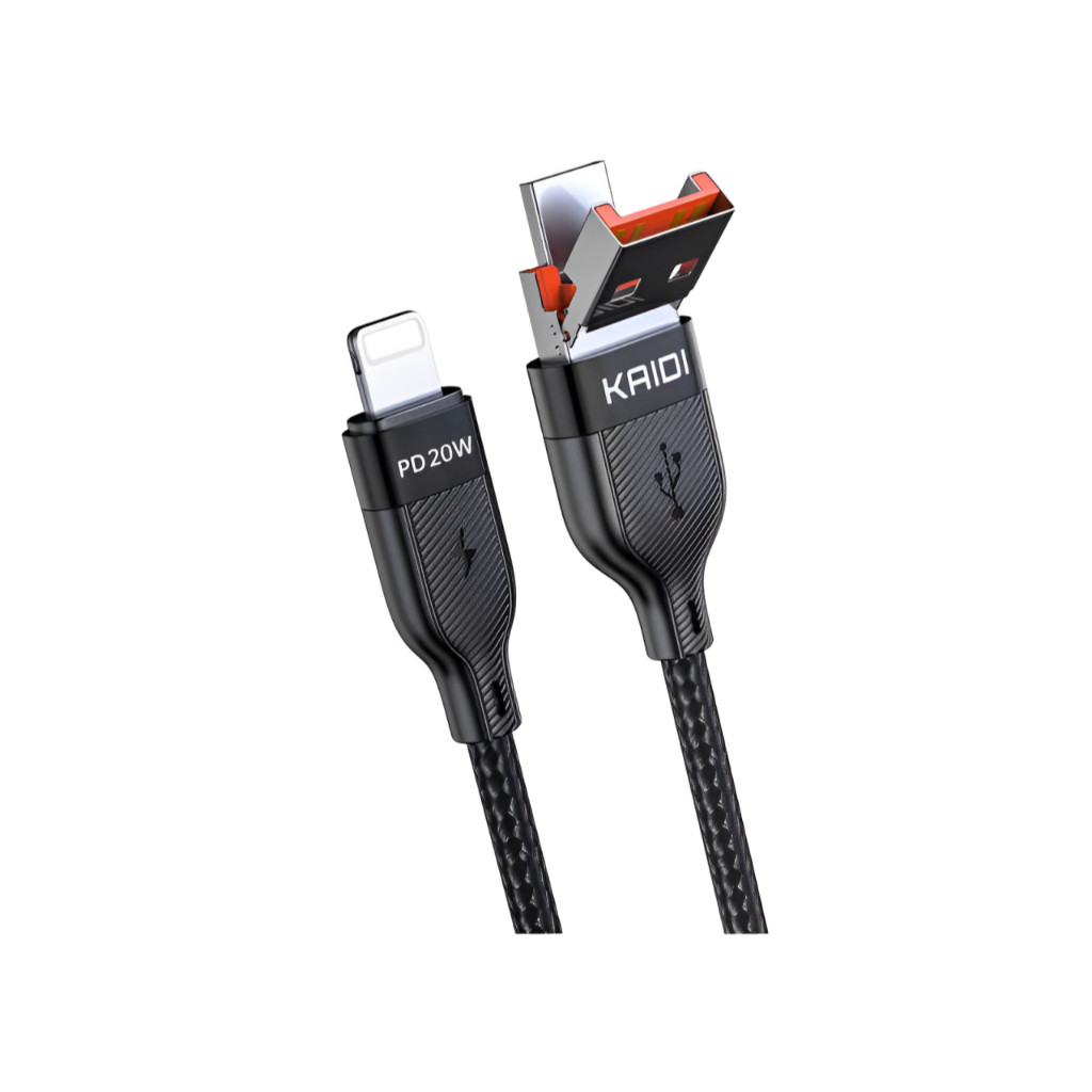 Cabo de Dados Turbo 20W IPhone 2 Em 1 USB-C / USB Para Lightning Original KAIDI KD-2505CL