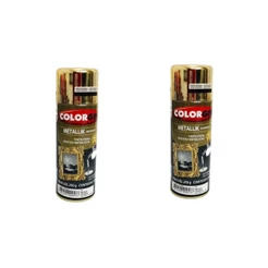 KIT 2 TINTA SPRAY METALLIK DOURADO COLORGIN