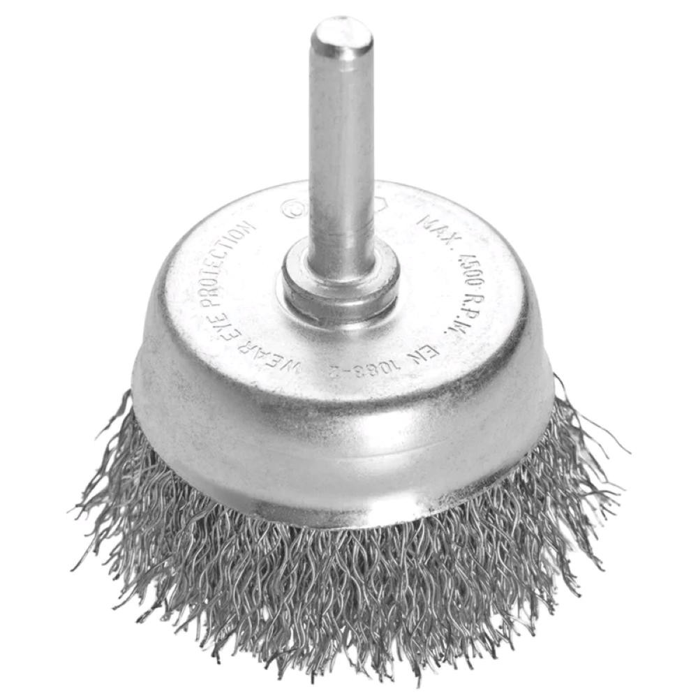 Escova Circular Arame Ondulado 2x1/4 (45008/102) Tramontina - Rebarba, ferrugem, pintura, carepas e respingos de solda. em Oferta na Shopee