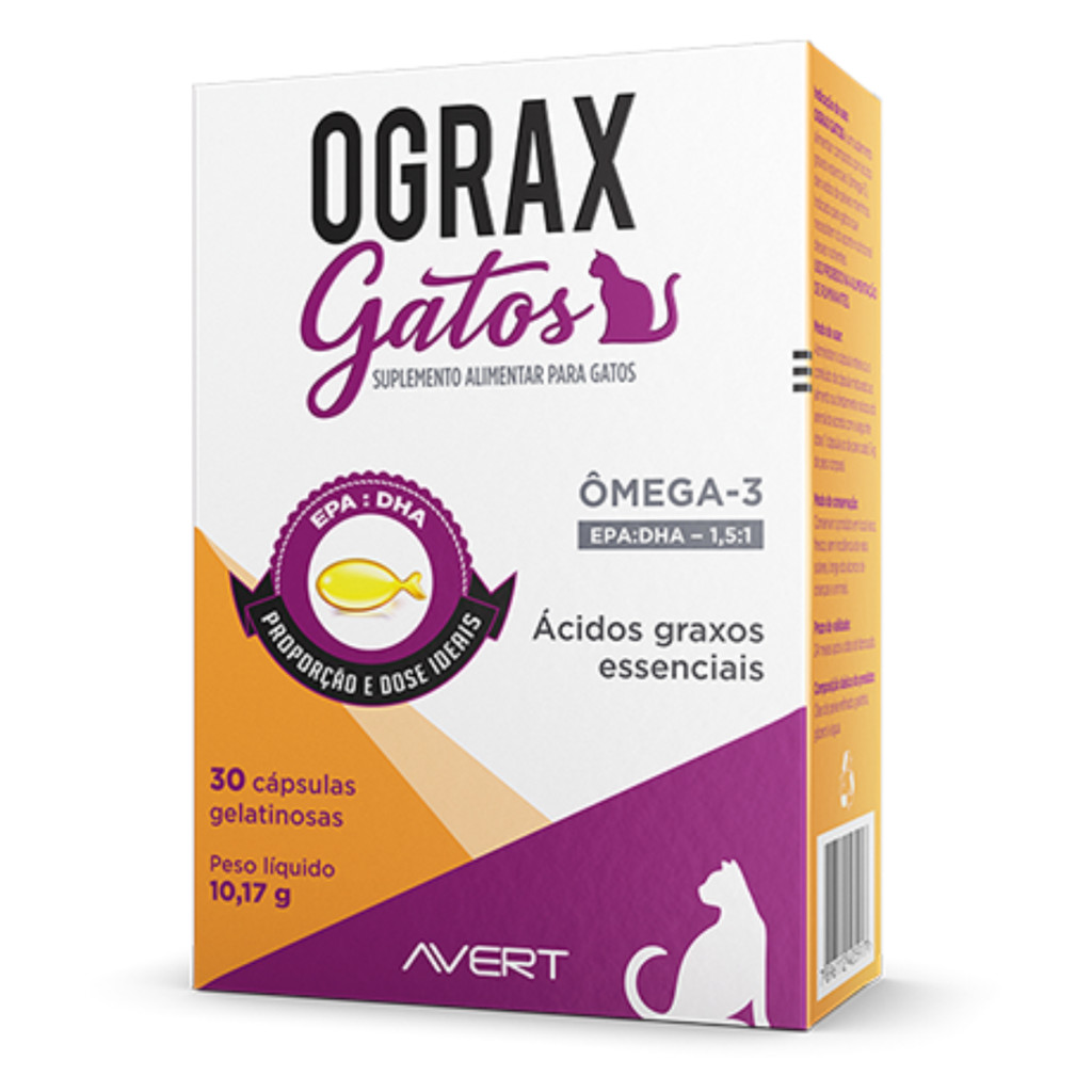 Suplemento Alimentar Ograx Gatos Ômega 3 com 30 Cápsulas em Oferta na Shopee