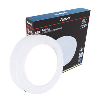 Painel Led Plafon Aluminio Sobrepor 12w 4000k Branco Neutro 17cm 110v/220v Bivolt Redondo Cod:767450876 Avant em Oferta na Shopee