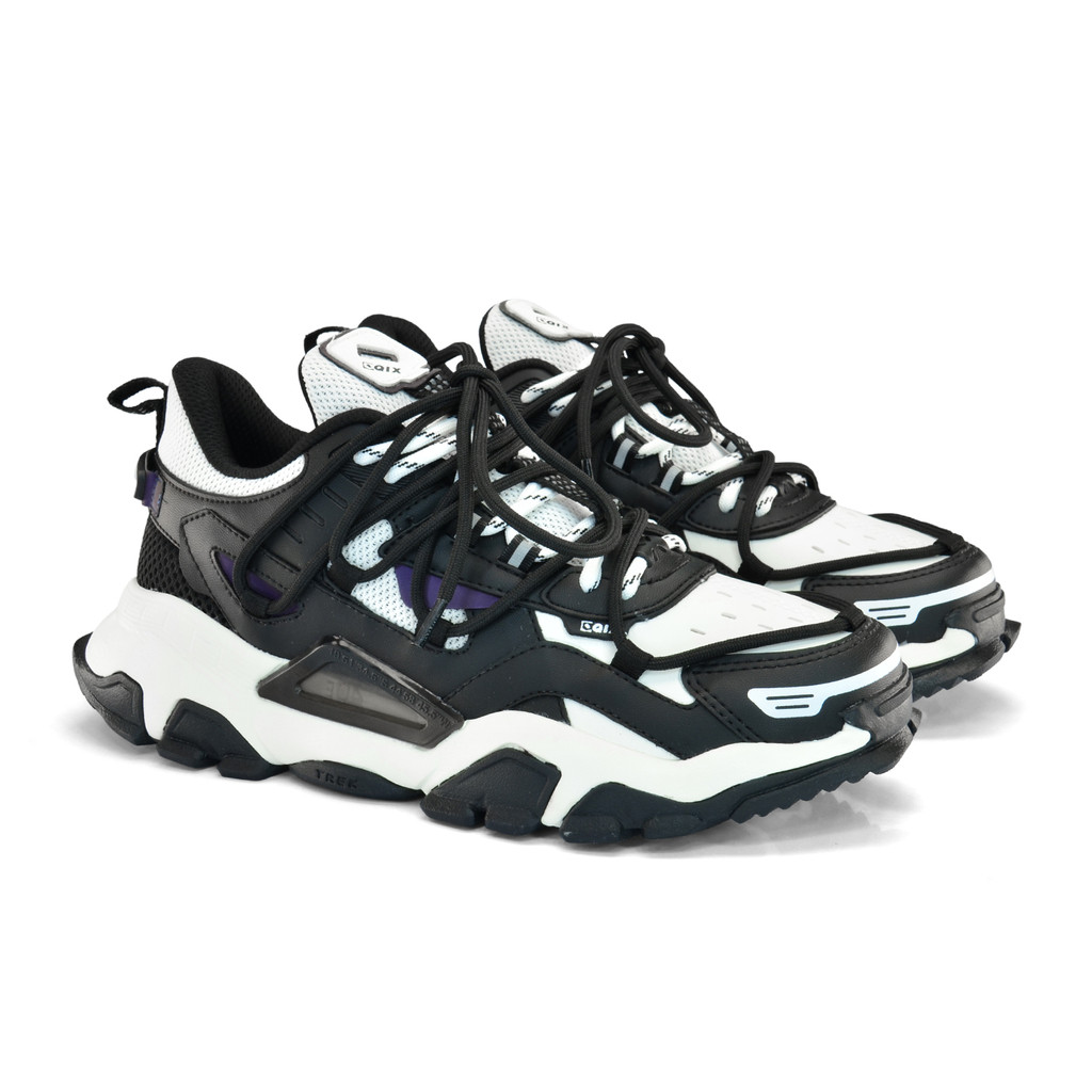 Imagem Tênis QIX and Kings Trek heart Pack Preto e Branco Original Academia Corrida Esportivo
