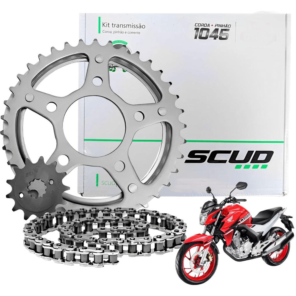 Kit Transmissão Relação Com Retentor Para Honda Cb 250 Twister Scud