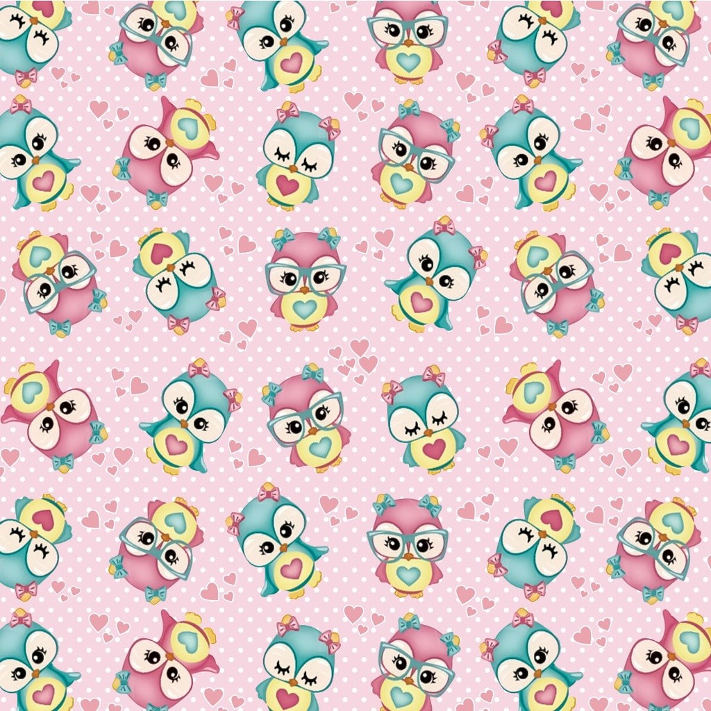 Tecido TRICOLINE MISTA Estampa Digital - Corujinhas rosinha em Oferta na Shopee
