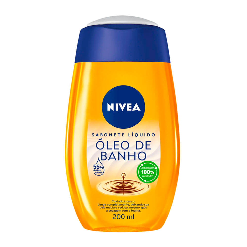 NIVEA Sabonete Líquido Óleo de Banho 200ml - Com 55% de óleos naturais
