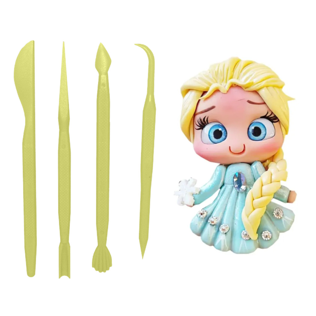 Jogo de Estecas Numeradas 4 pcs BlueStar Artesanato Confeitaria para Modelar Biscuit Pasta Americana