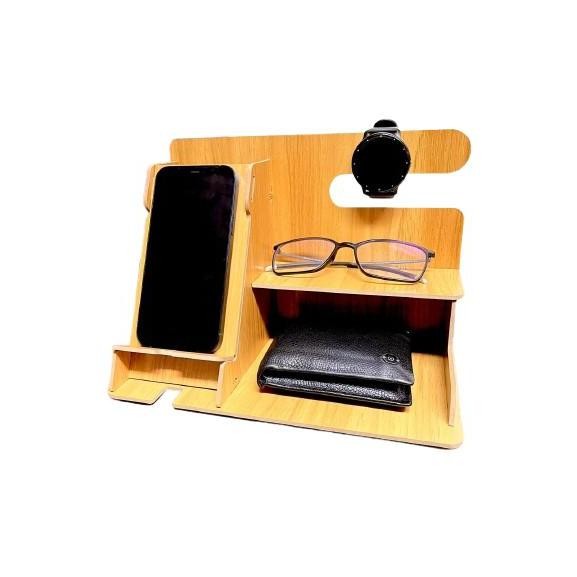 Suporte De Mesa Organizador Multiuso Em MDF Porta Celular Chave Óculos Carteira Relógio - Envio 24hrs!!