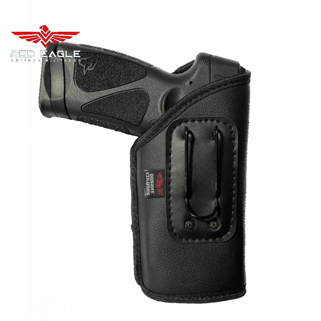 Coldre Velado Sem Aba Dissimulado Uso Interno Para Ts9/ XD-M Elite/ Beretta Apx (Com Lanterna) Em Neoprene e Couro P.U