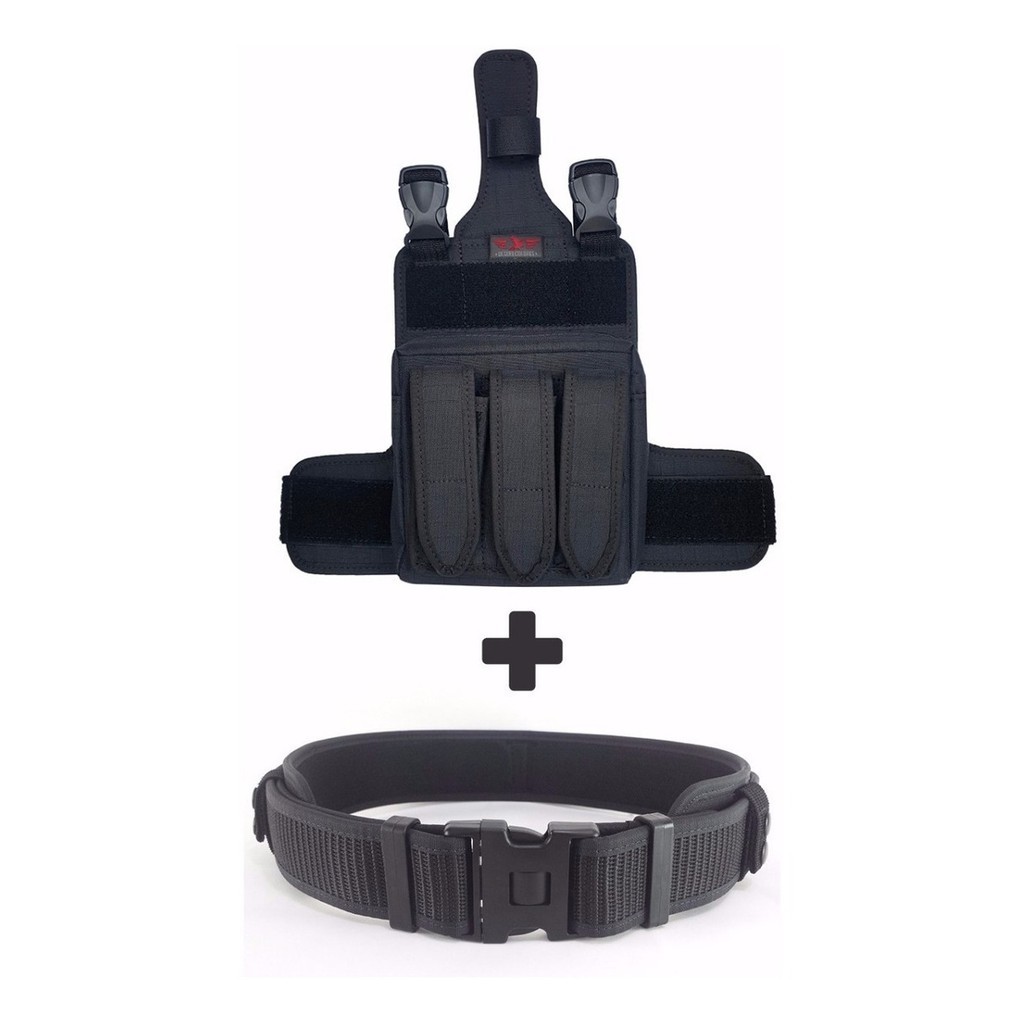 Kit Bornal Tático Com Porta Faca + Cinto Tático Com Trava Tripla Em Polímero Desert Coldres .
