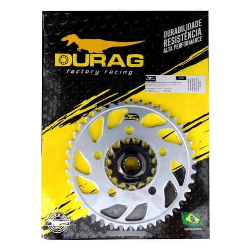 KIT COROA E PINHÃO DURAG HONDA CB 500 X 2020 EM DIANTE 15/41 520 AÇO 1045