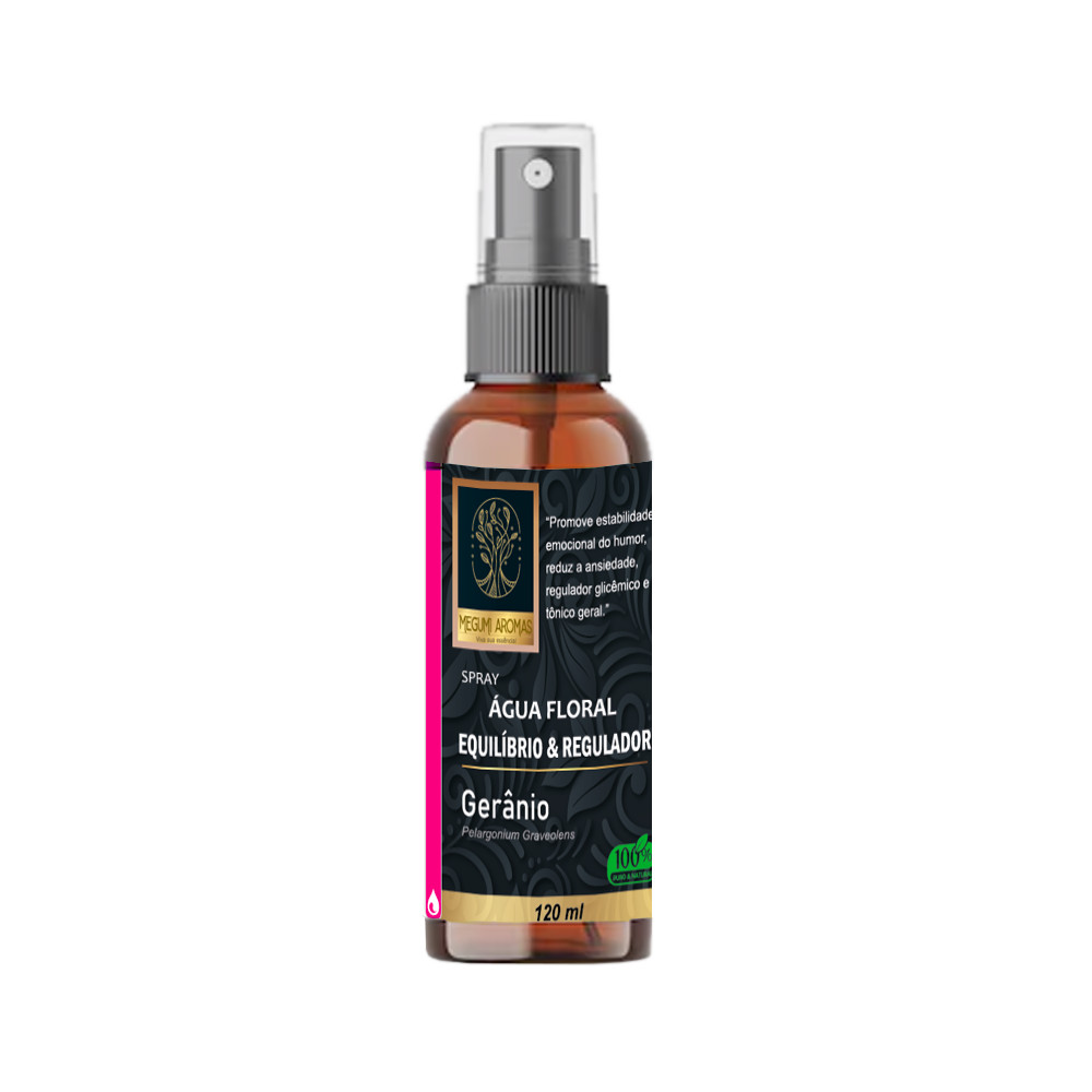 Spray Água Floral de Gerânio 100% Natural - Equilíbrio &amp; Regulador - 120ml