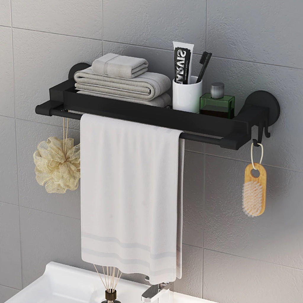 Prateleira Suporte Para Shampoo Toalha Toalheiro Adesivos Sem Furo Para Banheiro E Instalação Simples em Oferta na Shopee