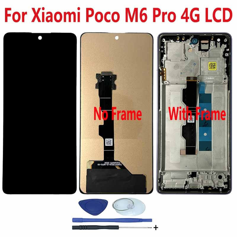Compatível com Xiaomi Poco M6 Pro 4G, tela LCD com sensor de toque e conjunto de