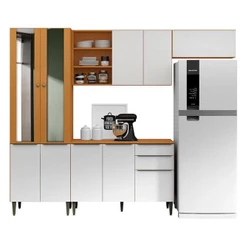Cozinha Modulada Luana Composição 6 Cinamomo Branco - Aramóveis