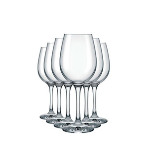 Jogo 6 Taças Barone 385ml Vinho Água Vidro Cristalino Elegante Mesa Posta Decoração Nadir