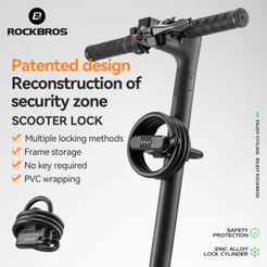 ROCKBROS Scooter Bloqueio Compacto Portátil Senha De Cabo De Aço Para Bicicleta Motocicleta Original
