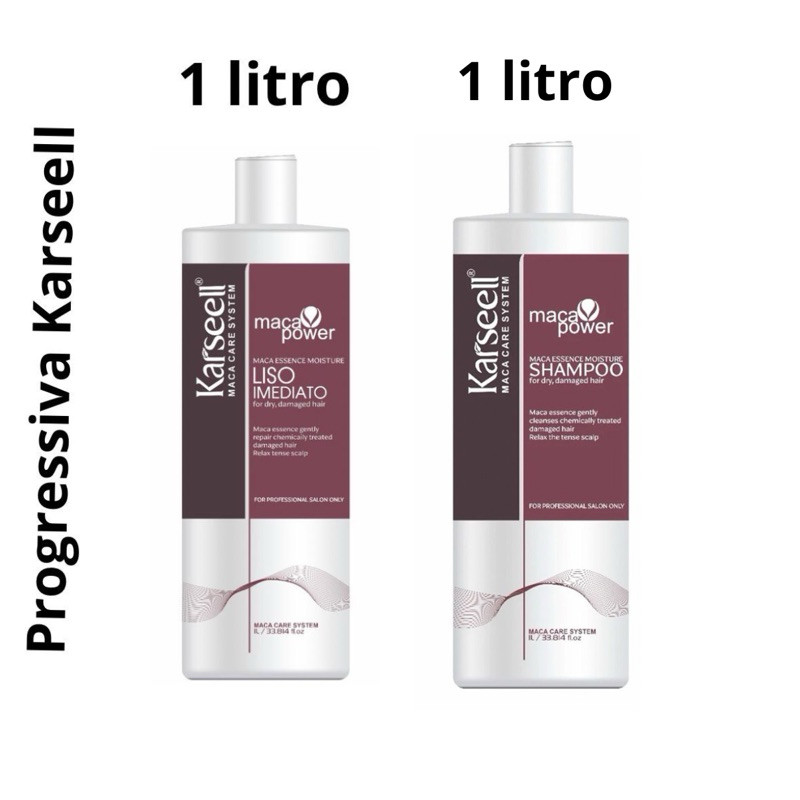 Kit Progressiva Karseell 1L – Liso Imediato Original (Shampoo + Gloss) de alta Qualidade Original em Oferta na Shopee