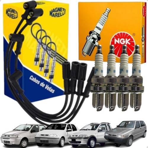Kit Cabo E Vela Ignição Original Ngk Fiat Palio Siena Strada Uno em Oferta na Shopee