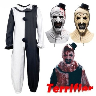 Fantasia de Horror Sangrento de Palhaço Terrorífico Máscara de Festa de Halloween para Homens Adultos Crianças TCYA VR2B