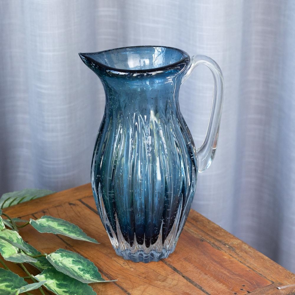 Jarra Wolff Italy de Vidro Azul 800ml em Oferta na Shopee