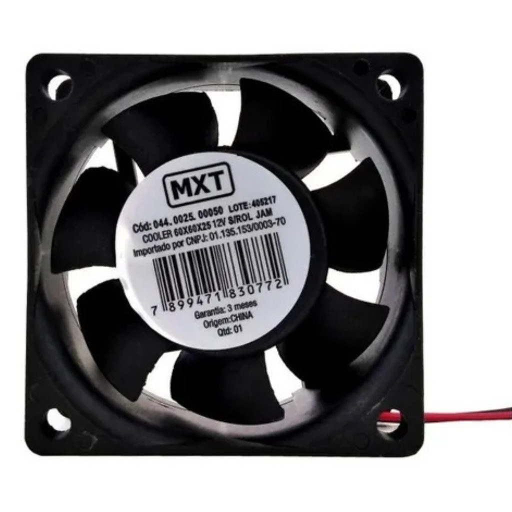 Ventoinha Eletrônica MXT 60mm 12V – Alta Rotação 6800RPM