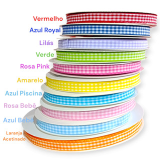 Fita Xadrez n.2 para Laços Festa Junina, São João - 10 metros - Decoração Laços de Quadrilha Colorida em Oferta na Shopee