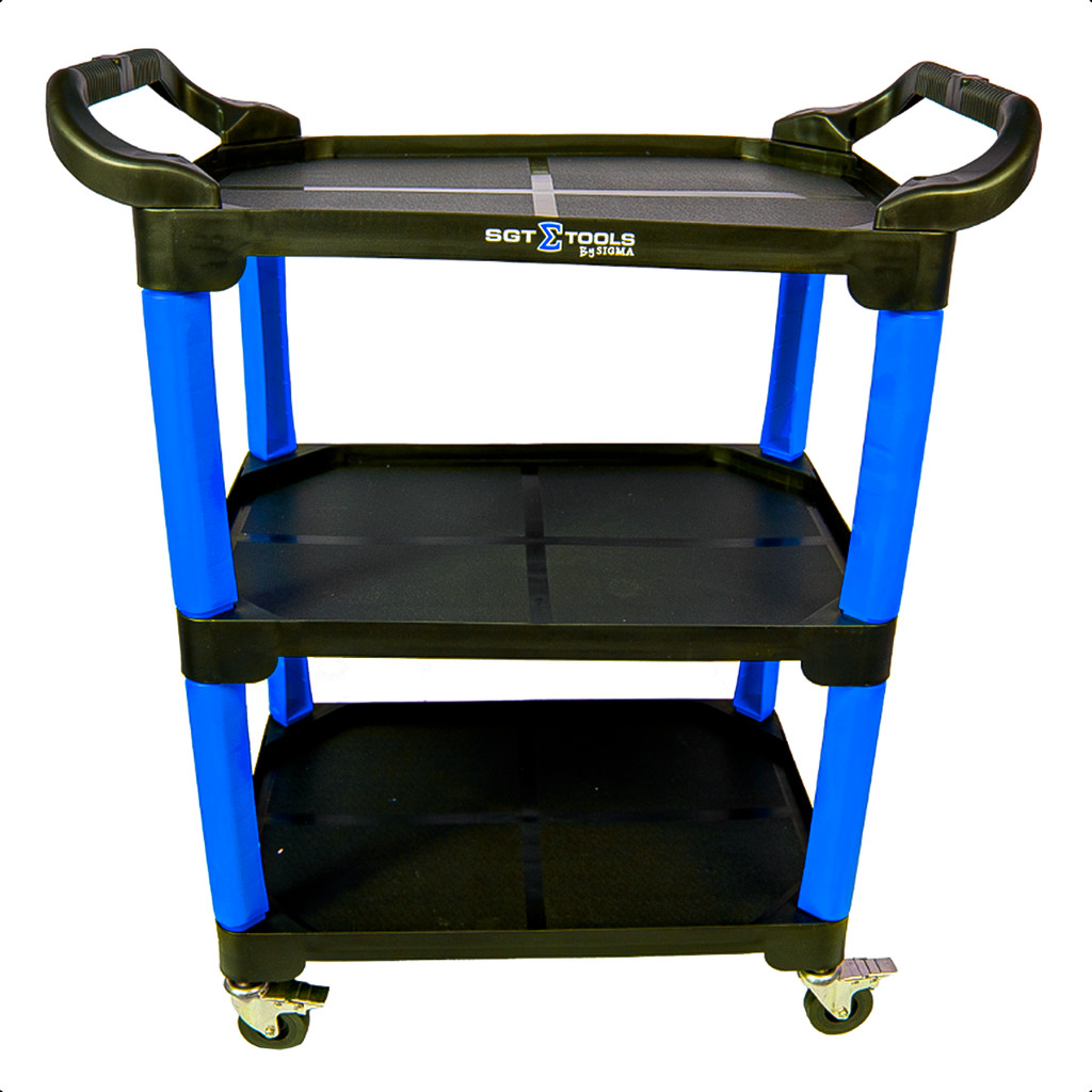 Carrinho Detailers Mecânico 3 Prateleiras Até 135Kg Azul