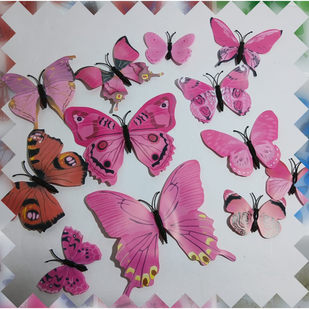 borboleta de papel  imã adesivos  3d  12 uni-36 uni