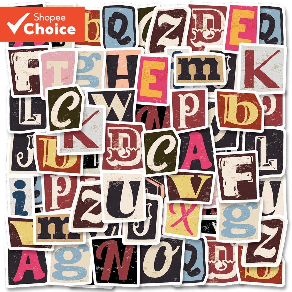 52 PCS PVC Retro Colorido Letras Em Inglês Estudante DIY Papelaria Decoração Adesivos Adequados Para Foto