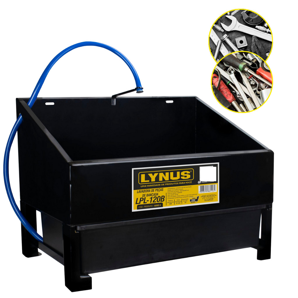Lavadora De Peças Para Bancada Com Eletrobomba Oficina Lynus LPL-120B Lynus