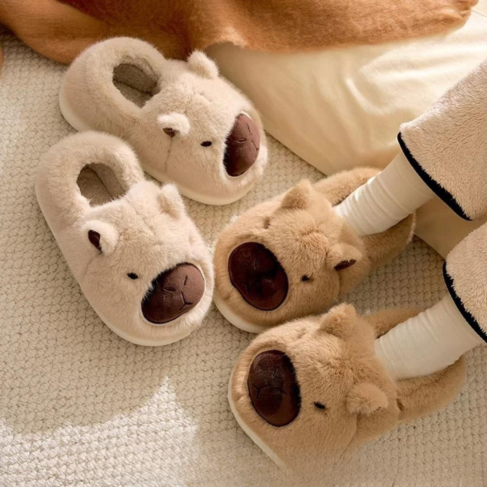 Chinelos de Pelúcia Capivara BLUEVELVETSP, Animais Quentes, Pelagem de Capivara Fofa SK91