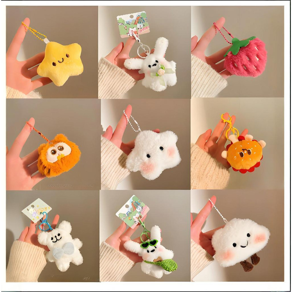 (R$6,75/un,3 un) Boneca De Pelúcia Pingente Mochila Enforcamentos Chaveiro Corrente Do Telefone Móvel