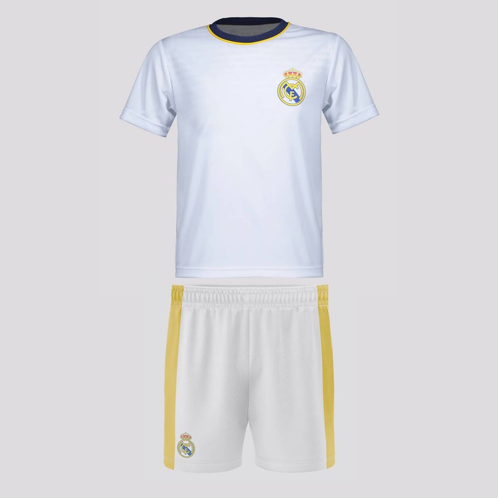 Kit de Camisa e Bermuda Real Madrid Branco