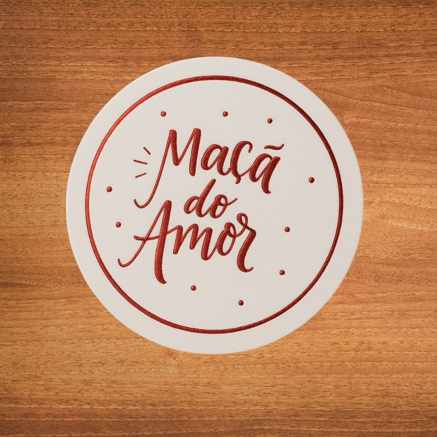 Adesivo Maçã Do Amor - Ref.2218 - Hot Stamping - 3x3cm - 40 unidades - Stickr - Rizzo
