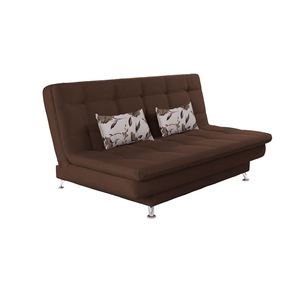 Sofá Cama Matrix Infinity Veludo Marrom 182cm Conforto Moderno Design Durável