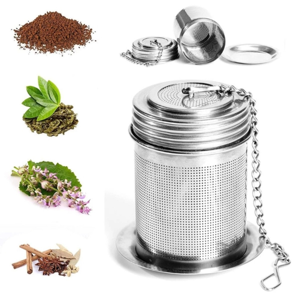 Infusor De Chá 18/8 Temperos De Aço Inoxidável Conexão Rosqueada Com Gancho De Tampa Bola