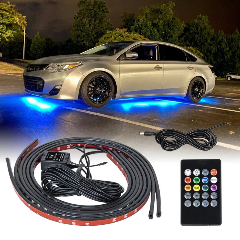 CLEC Charsis Do Carro Flexível LED Luz De Tira Underbody Controle Remoto/APP RGB Luzes Néon Atmosfera Ambiente Lâmpada