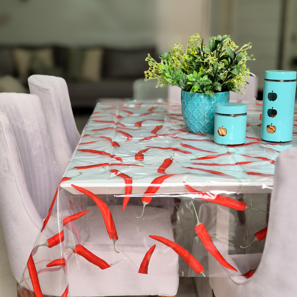 Toalha de Mesa PVC Cristal 4,00x1,40 Transparente Impermeável Protetora