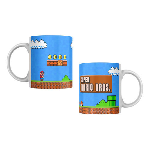 Caneca Super Mario Bros Nintendinho Super Nintendo Geek