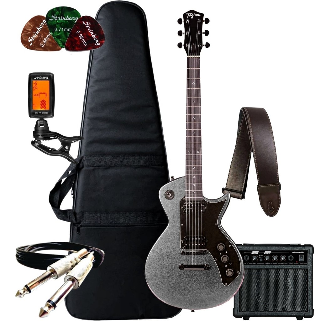 Kit Guitarra Tagima Elétrica Les Paul Sixmart 2H Sc Efeitos + Acessórios + Amplificador Sheldon