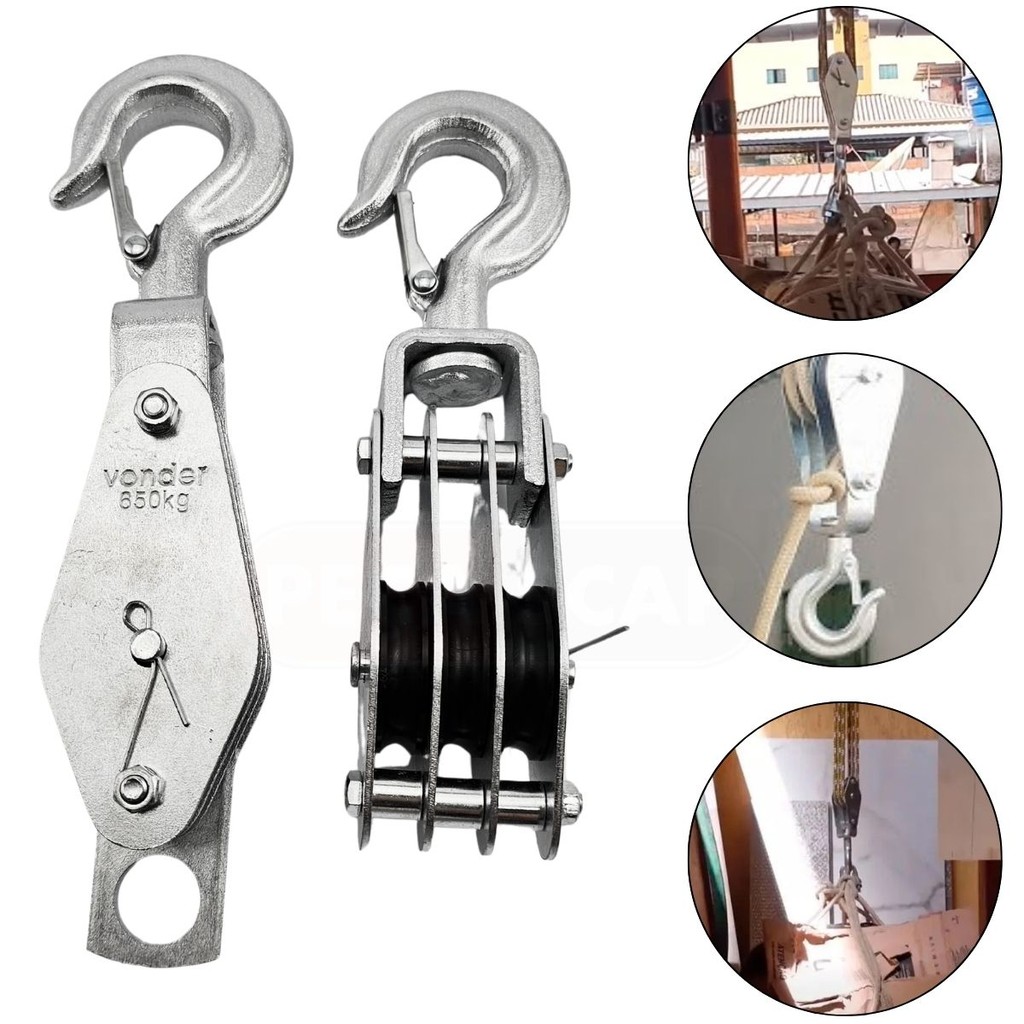 2x Moitão 45mm com 3 Roldanas até 650kg para Elevação de Cimento, Ferramentas - Vonder em Oferta na Shopee