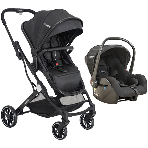 Carrinho de Bebê Zig Zag Com Bebe Conforto Casulo Click Preto - Kiddo